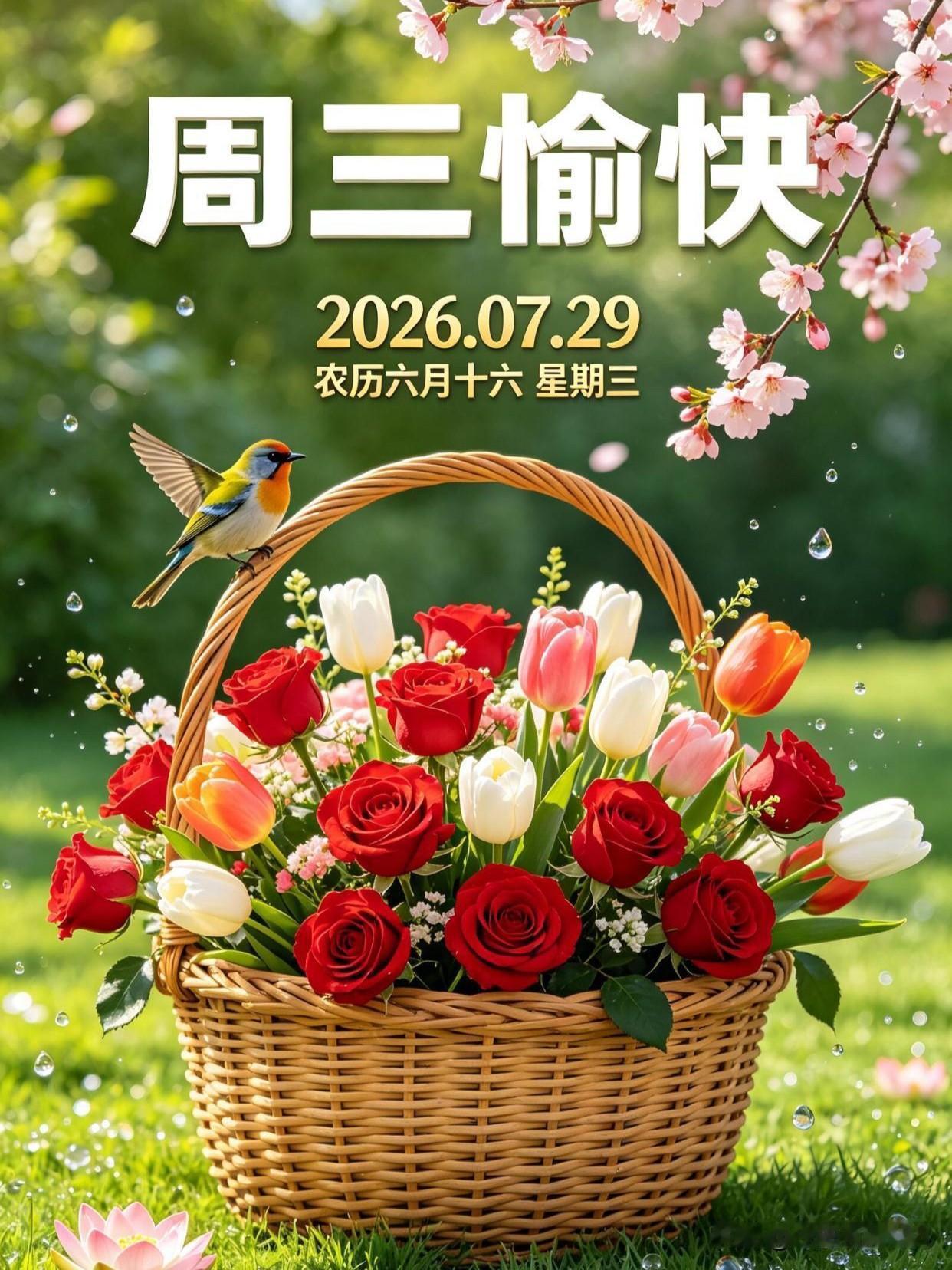 周三早安，愿大家日日吉祥！崭新的一天，放下心中纷扰，珍惜眼前美好。守好人