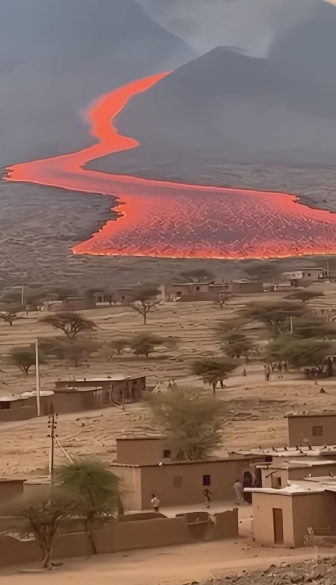 埃塞俄比亚火山爆发！还好是白天喷发，要是晚上可咋办？假的真的，岩浆流的没这