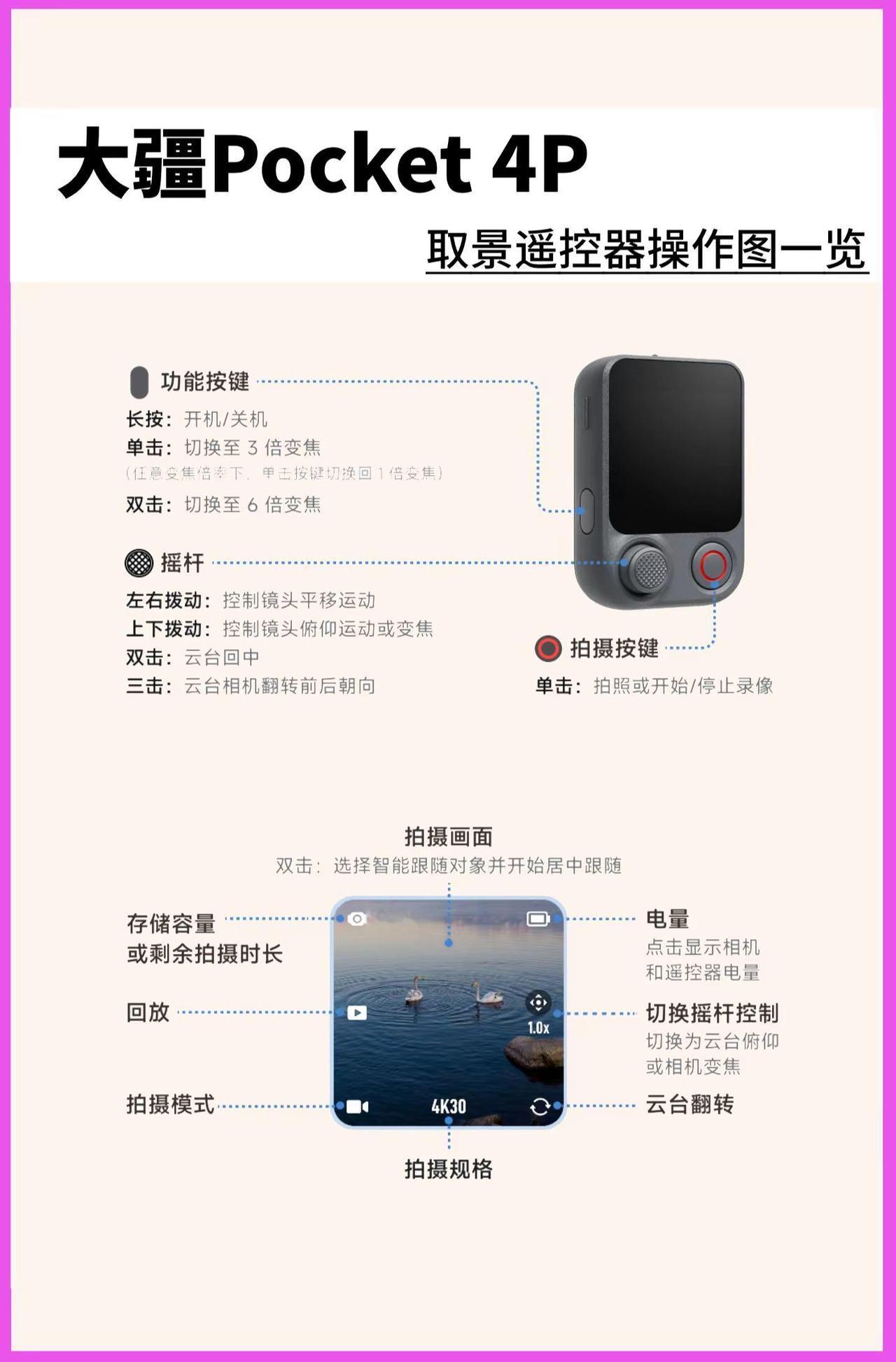 Pocket4P取景遥控器如何使用?大疆大疆Pocket4P取景遥控器