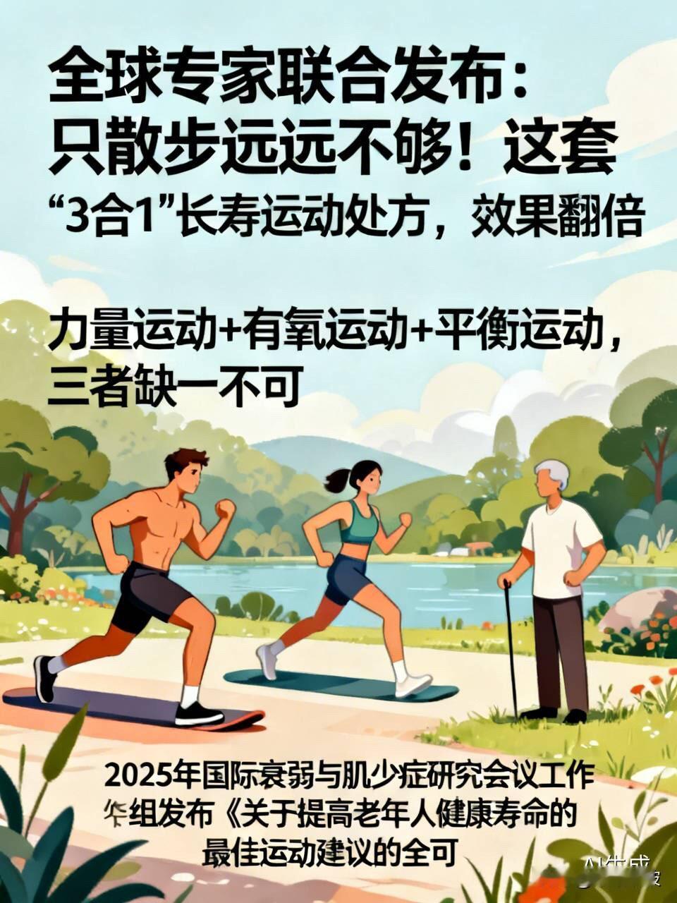 全球专家联合发布：只散步远远不够！这套“3合1”长寿运动处方，效果翻倍很