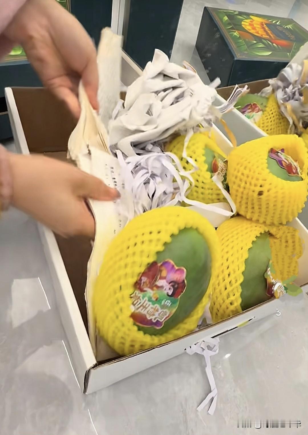 芒果不够，书本来凑。济宁一家水果店中秋节期间销售的芒果礼盒，里面都被垫上了厚厚的