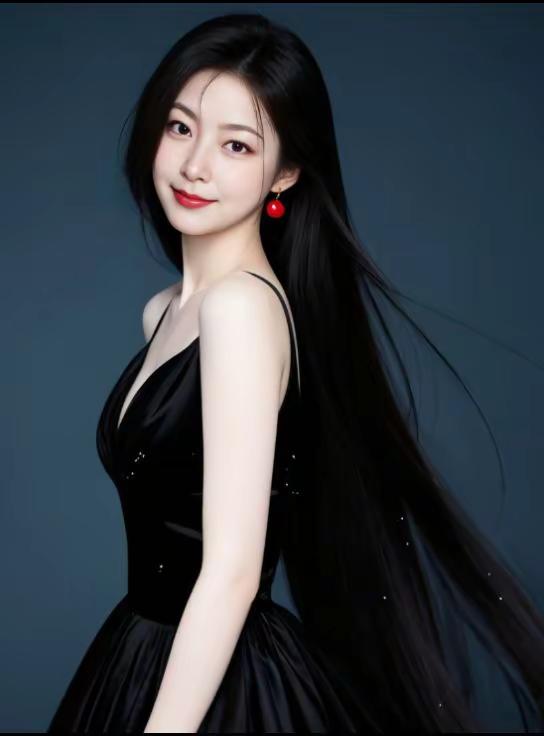 黑裙美女写真。