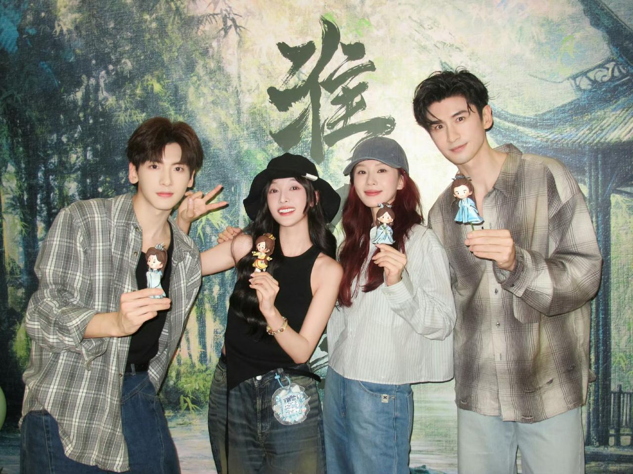 淮水竹亭国内庆功合影刘诗诗太美啦，好青春靓丽[爱心]​​​