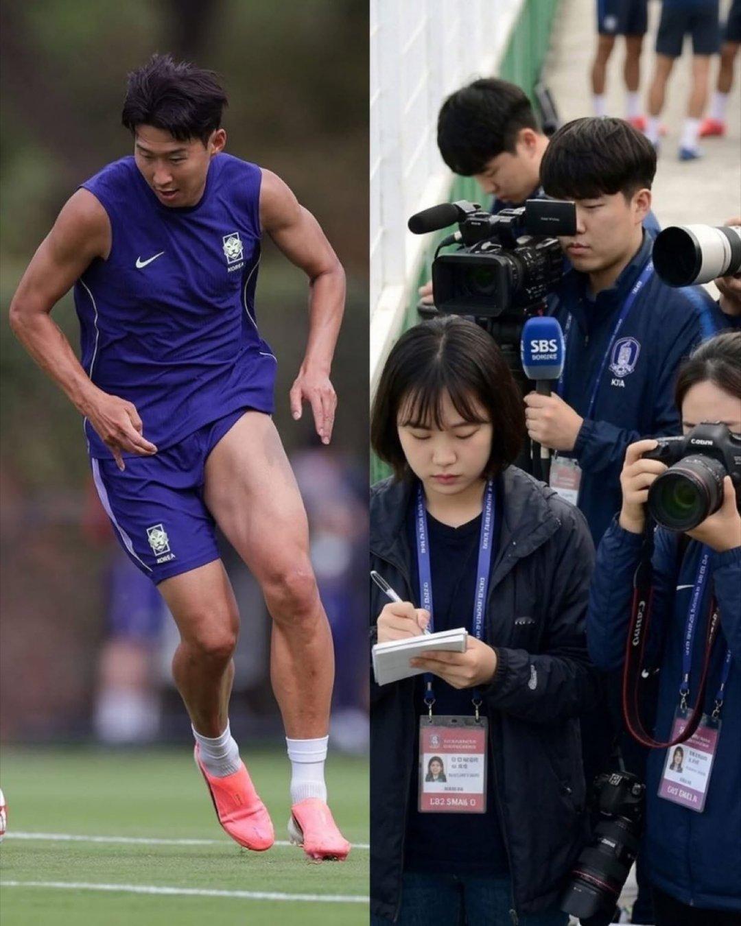 🚨韩国国家队训练场爆出尴尬丑闻！两名记者在报道国家队训练时，因疏忽大意泄露了彼