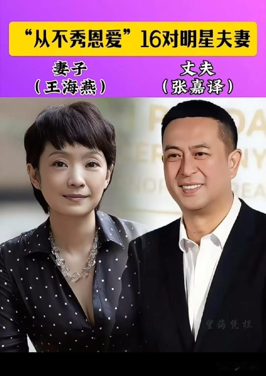 从不秀恩爱的16对明星夫妻我喜欢袁泉，王阳两对夫妇你喜欢谁呢？