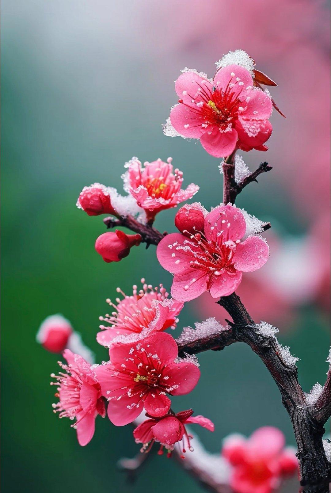 植物科普梅花是蔷薇科李属植物，冬季开花，象征坚韧不拔、高洁孤傲的精神品格