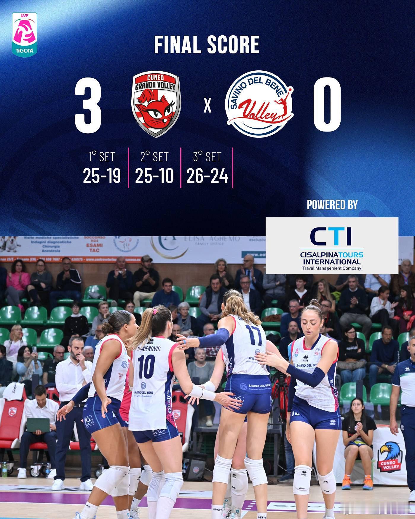 【库内奥主场爆冷3-0斯坎迪奇】MVP：普利特查德18分意大利女排联赛第三轮，