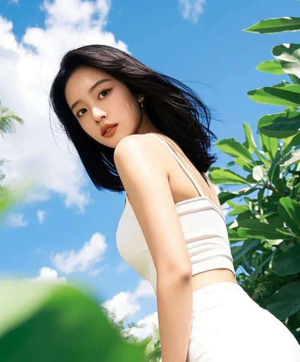她在树影里不说话，却让整片林子都安静了。
