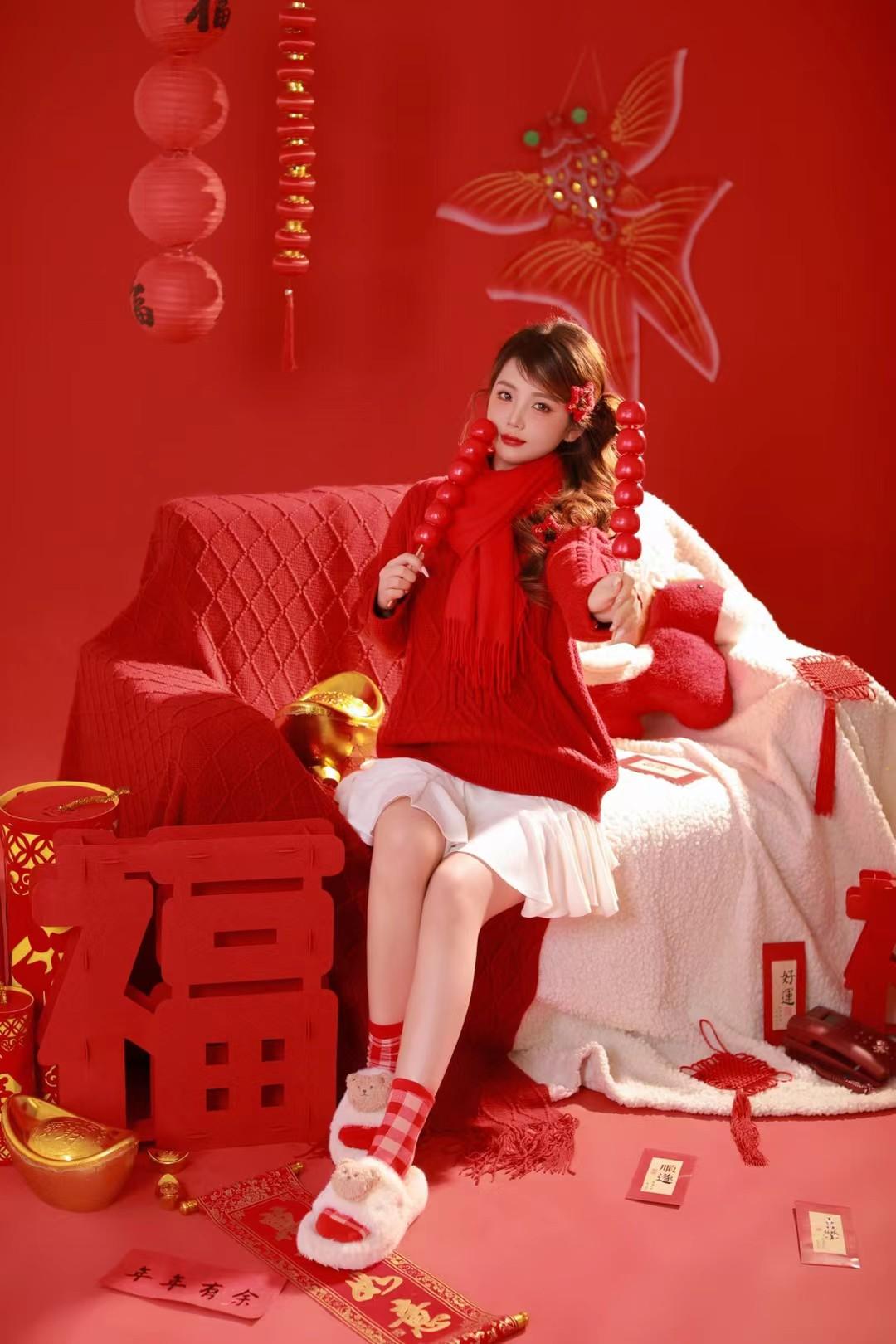 少女摄影|NO.0363期温婉少女春节主题写真