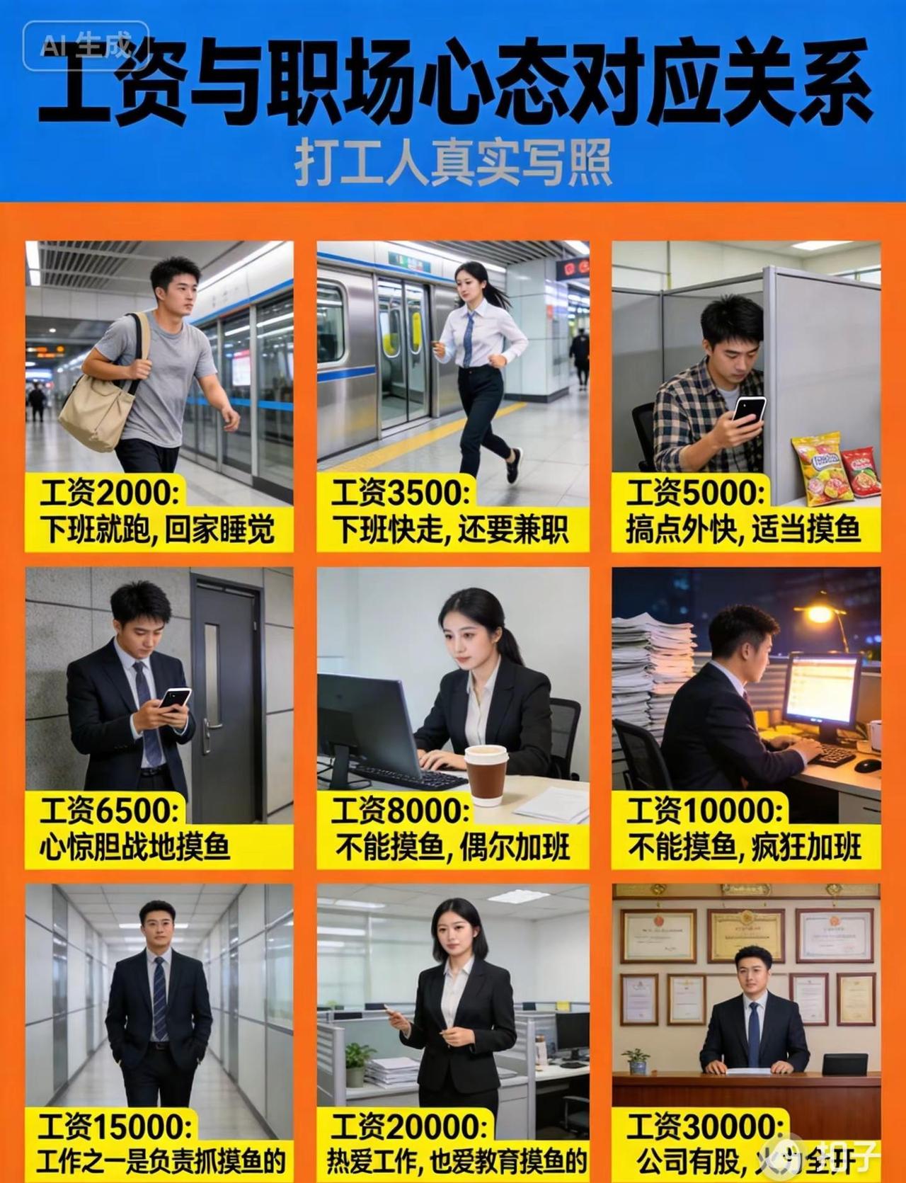 工资决定想法，你是哪一档？1.工资2000：下班就跑，回家睡觉2.工资3500：