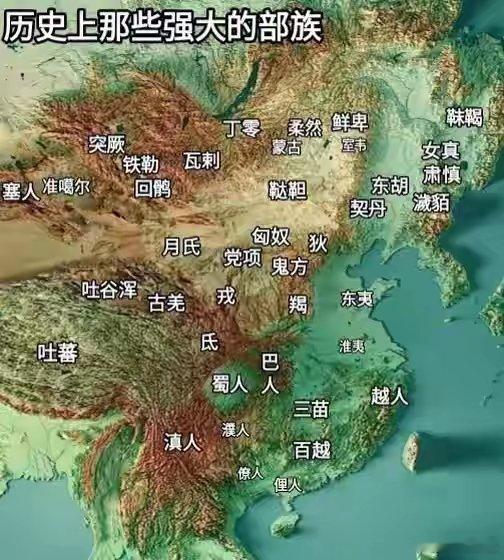 中国历史上曾经强大的部族华夏族，汉族的祖先。东夷，融入汉族。淮夷，融入汉族。越人