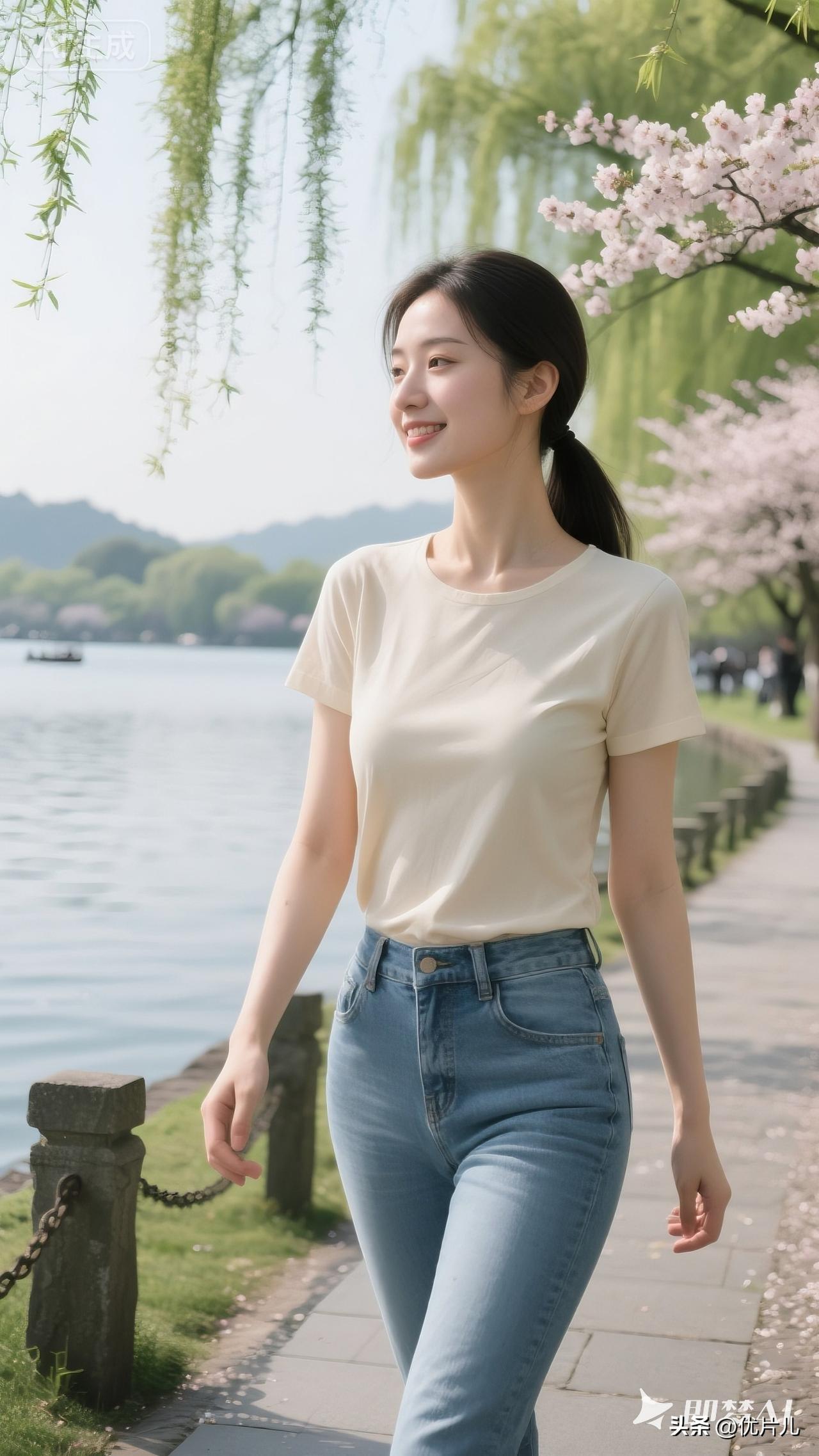 春风、柳丝、桃花，还有慢悠悠的脚步，这就是西湖的春天啊～春日漫步春风十里桃花