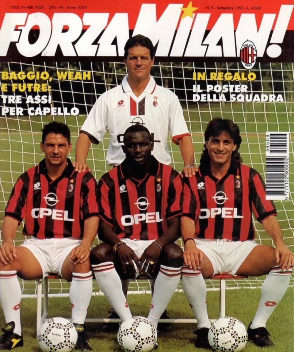老球迷猜猜看这个哪个赛季？巴乔在米兰的赛季：95/96、96/97卡佩罗后期