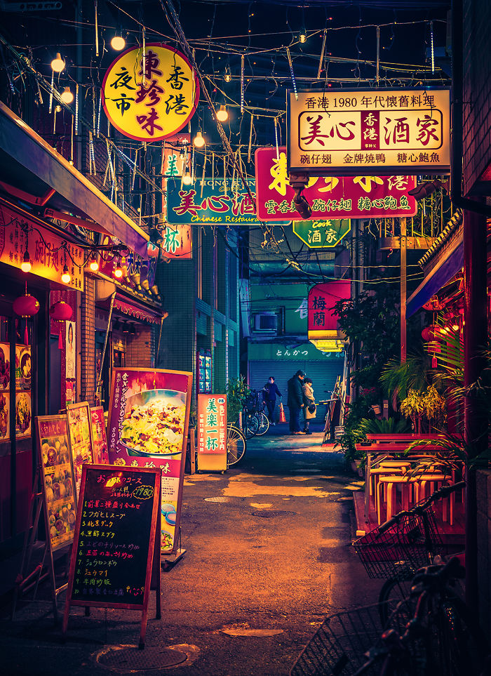 夜色下的香港，安东尼·普雷斯利（AnthonyPresley）摄。