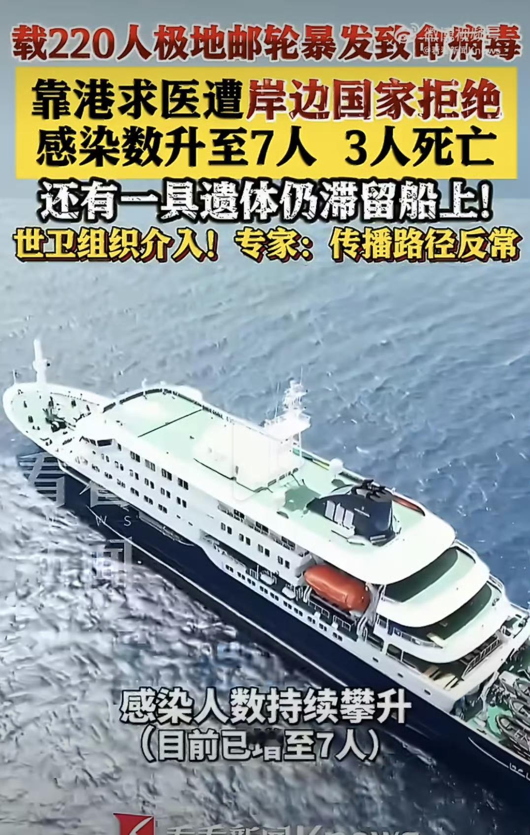 汉坦病毒真的太可怕了，从发病到死亡仅5天！大西洋上的“洪迪厄斯”号邮轮就遭遇了这