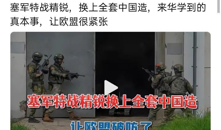 塞军特战精锐，换上全套中国造，来华学到的真本事，让欧盟很紧张塞军特战精锐换上全