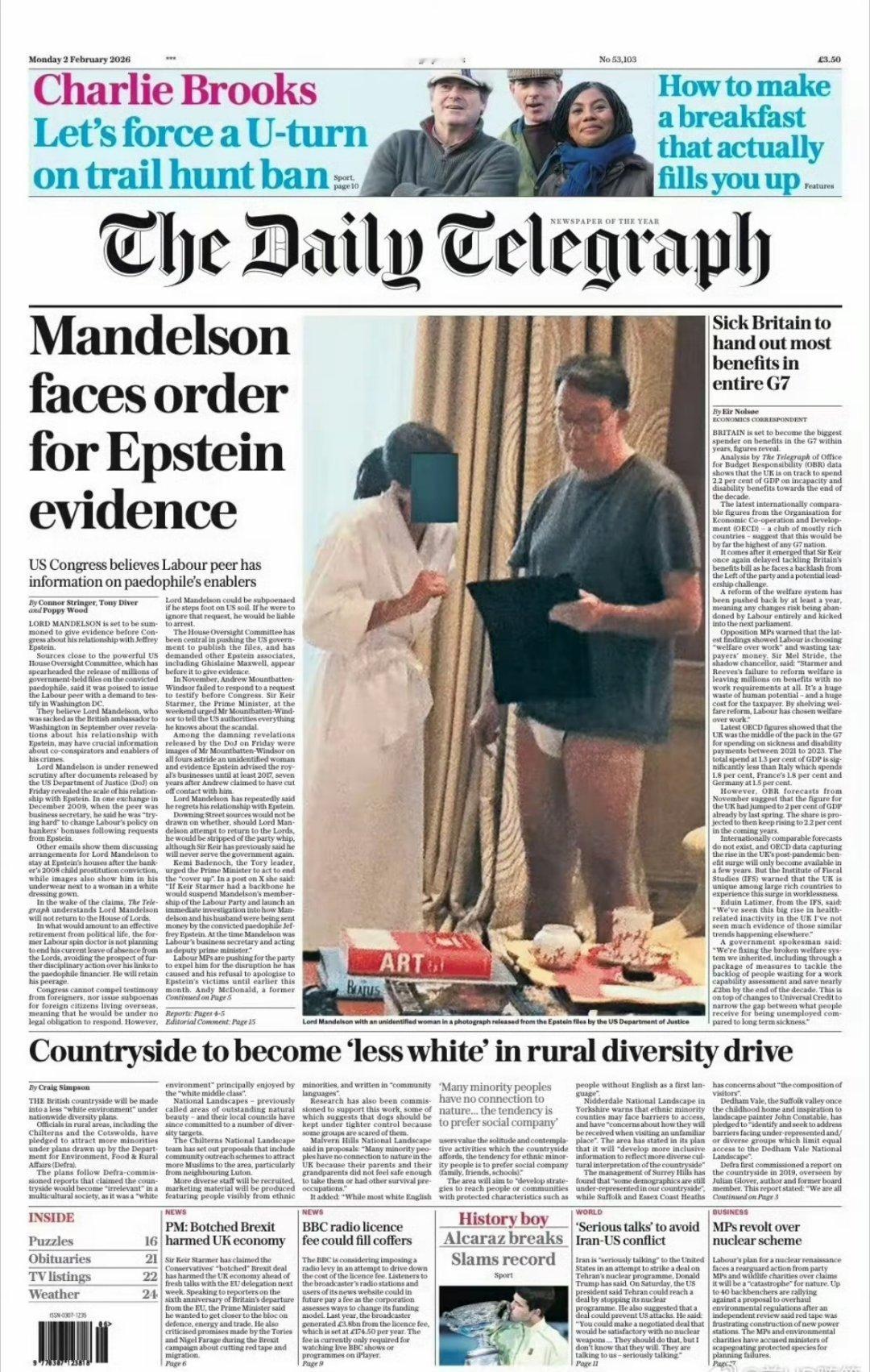 英国前驻美大使穿内裤与睡袍女子交流画面流出，害得首相斯塔默道歉。爱泼斯坦通过色情