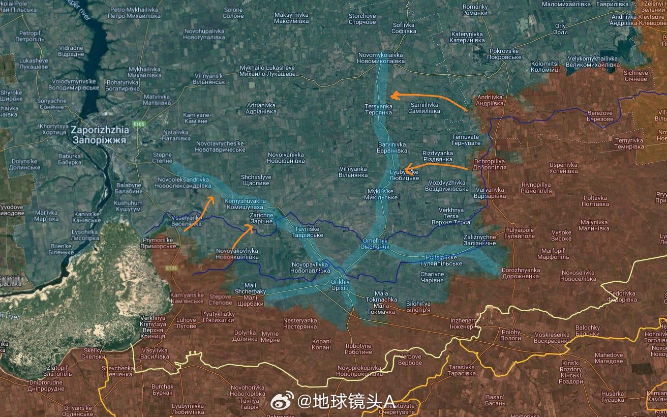 俄乌冲突从近期俄军在扎波罗热的进攻方向来看第聂伯集群和东集群似乎有打造一口巨锅