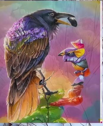 〔有趣的画面〕图中画面很精彩；初看就是一只鸟；仔细琢磨会发现；原来还有一