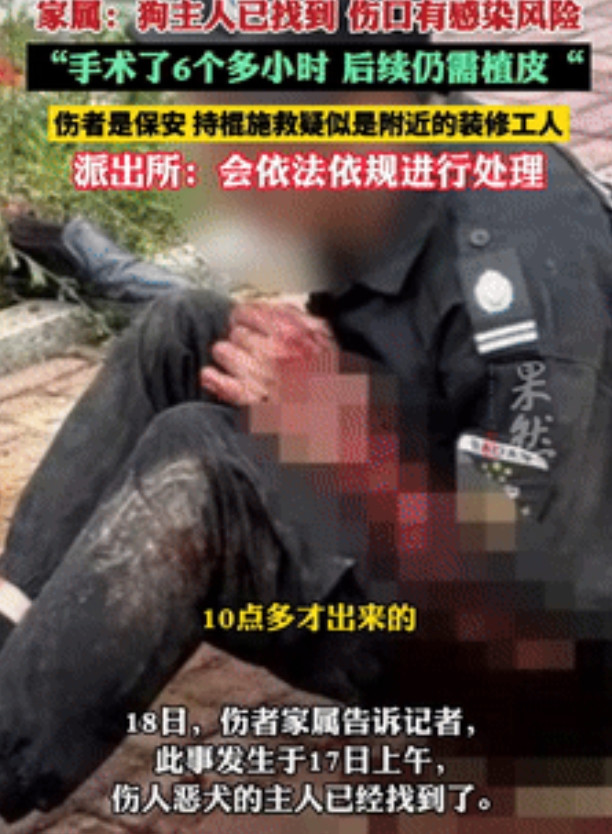 “必须严惩！”湖南，保安出门倒垃圾时，却被50米外的烈性犬扑倒并撕咬拖行，造成保