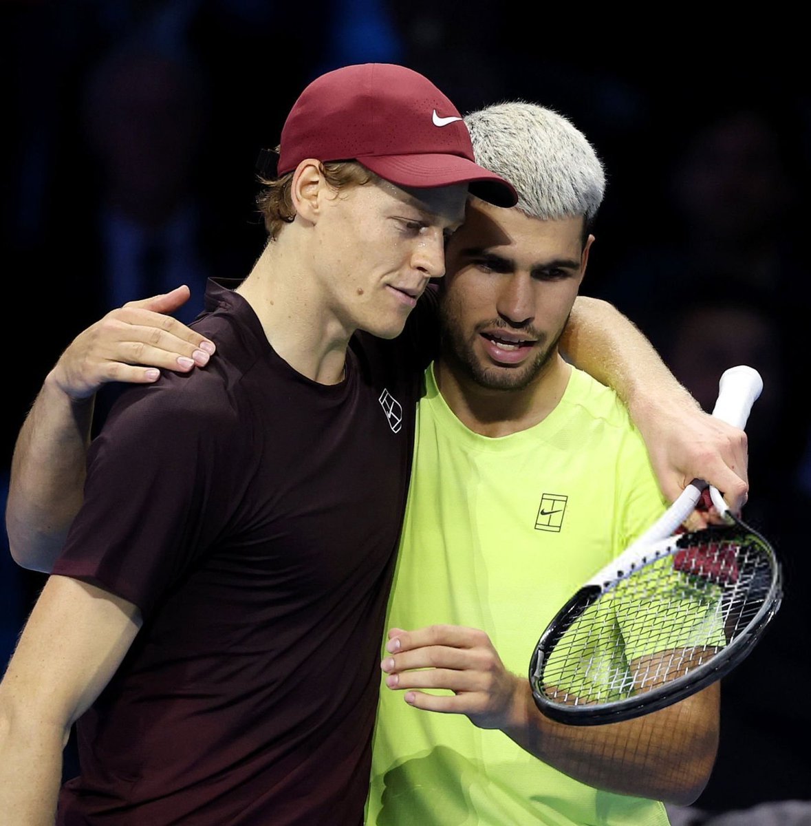 辛纳回应阳光双冠2024年以来，在辛纳和阿尔卡拉斯两人同时参赛的23站比赛中，