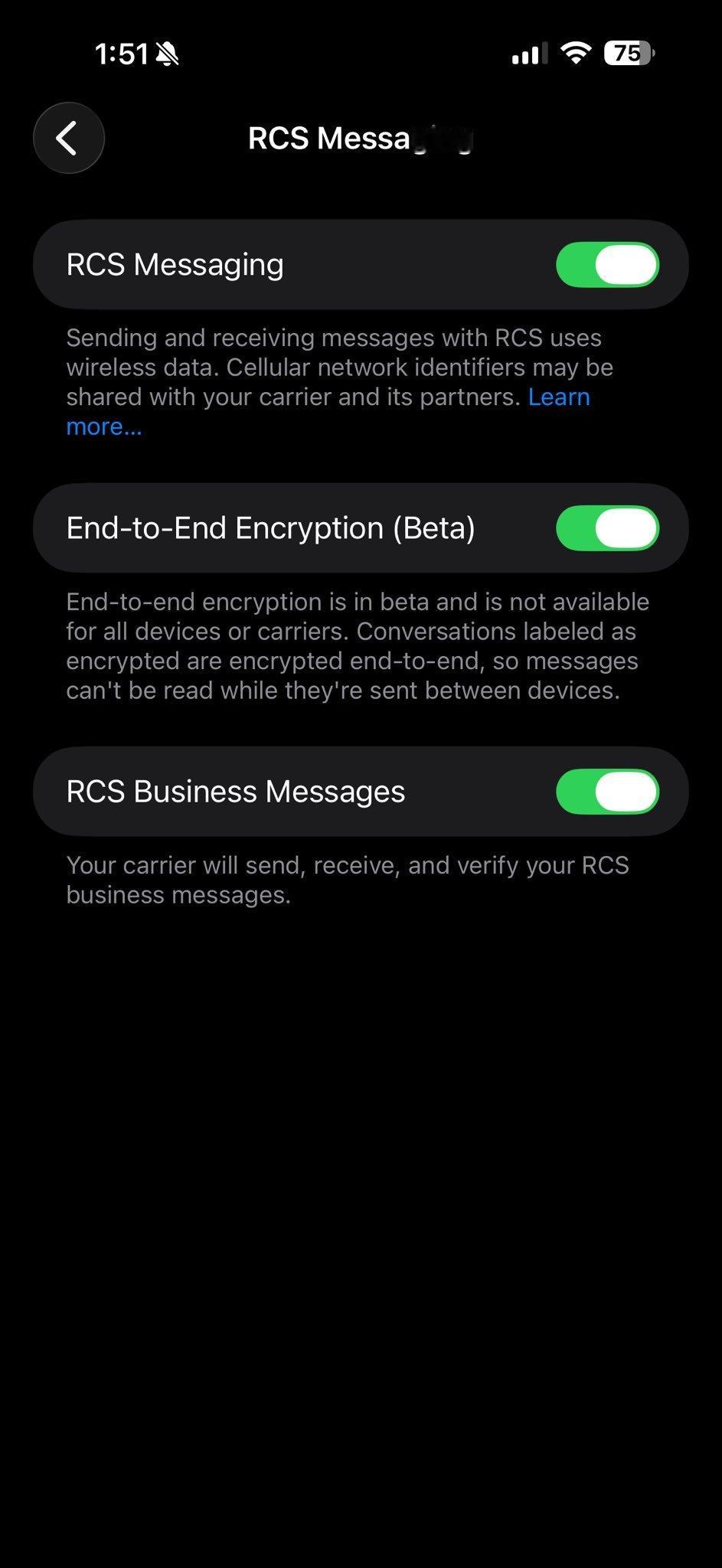 【Apple在iOS26.4Beta1中开始测试RCS信息的端到
