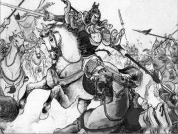 长坂坡赵云从乱军中将幼主救出，张飞在长坂桥接应，让过赵云，横矛立马于桥上。