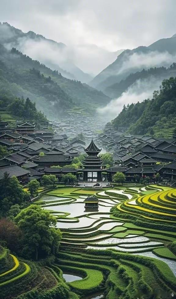 千年苗寨，美丽梯田