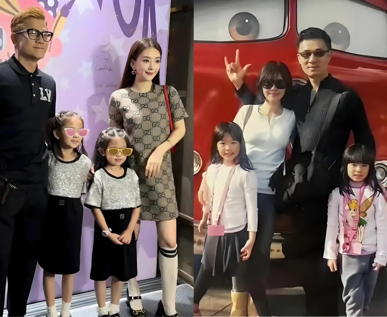 同样是不差钱的同代大明星，郭富城女儿的穿搭明显比小S女儿小时候洋气多了。尤其是郭