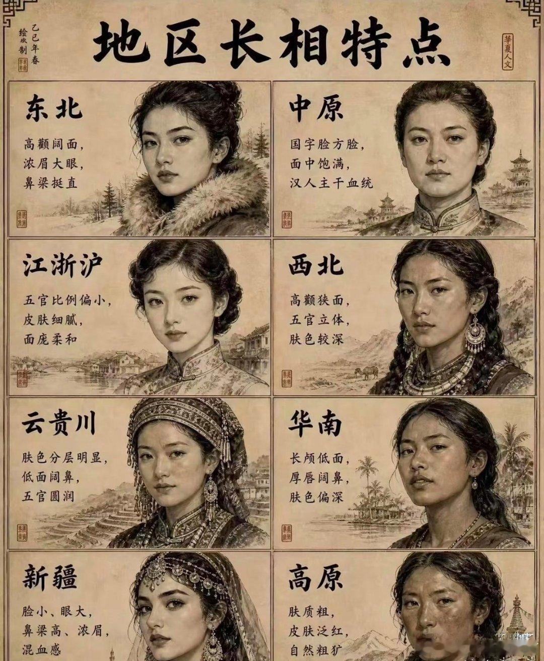 地区长相特点 ​​​