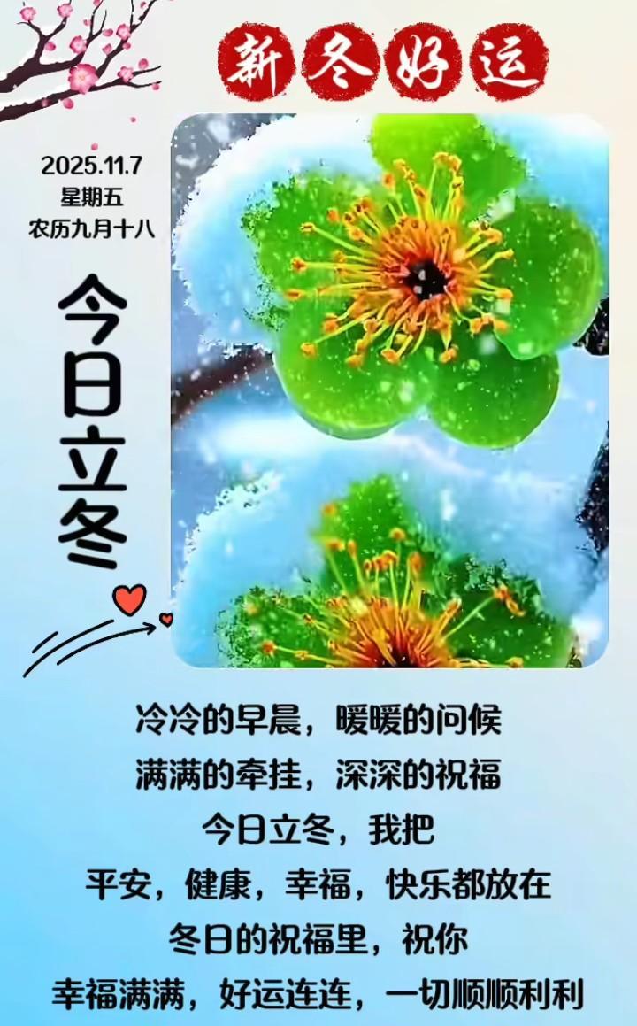 立冬饺子暖心头平安健康最难得吉祥如意皆如愿珍惜情谊永长留立冬，冬之始也