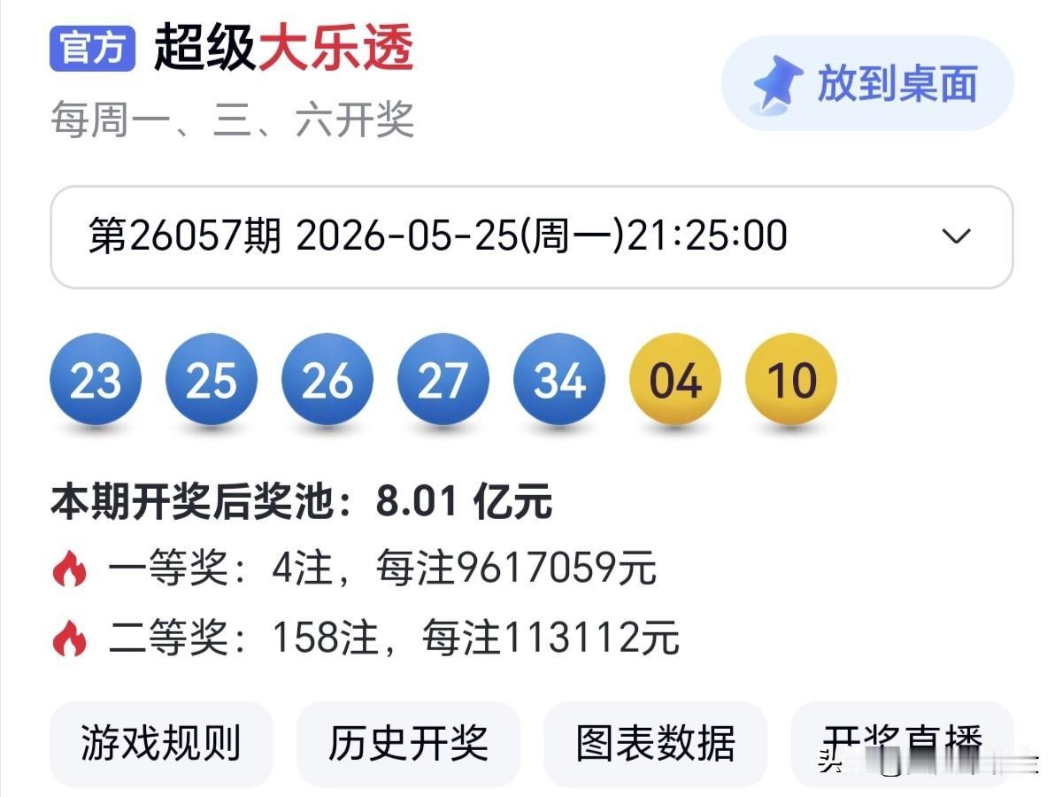 买彩票大乐透好还是双色球只管努力，剩下的交给时间。分享大乐透第26057期开奖号