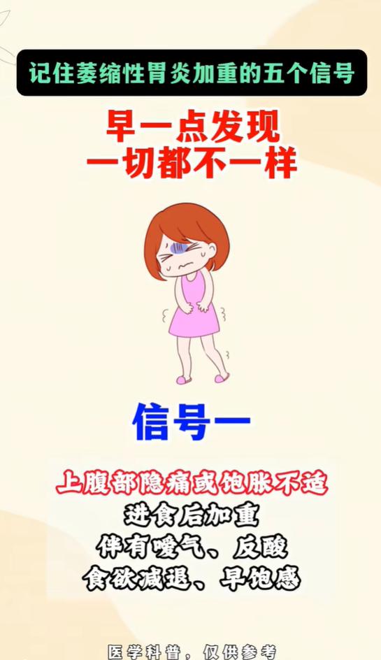 萎缩性胃炎需警惕，这5个身体信号提示病情可能进展