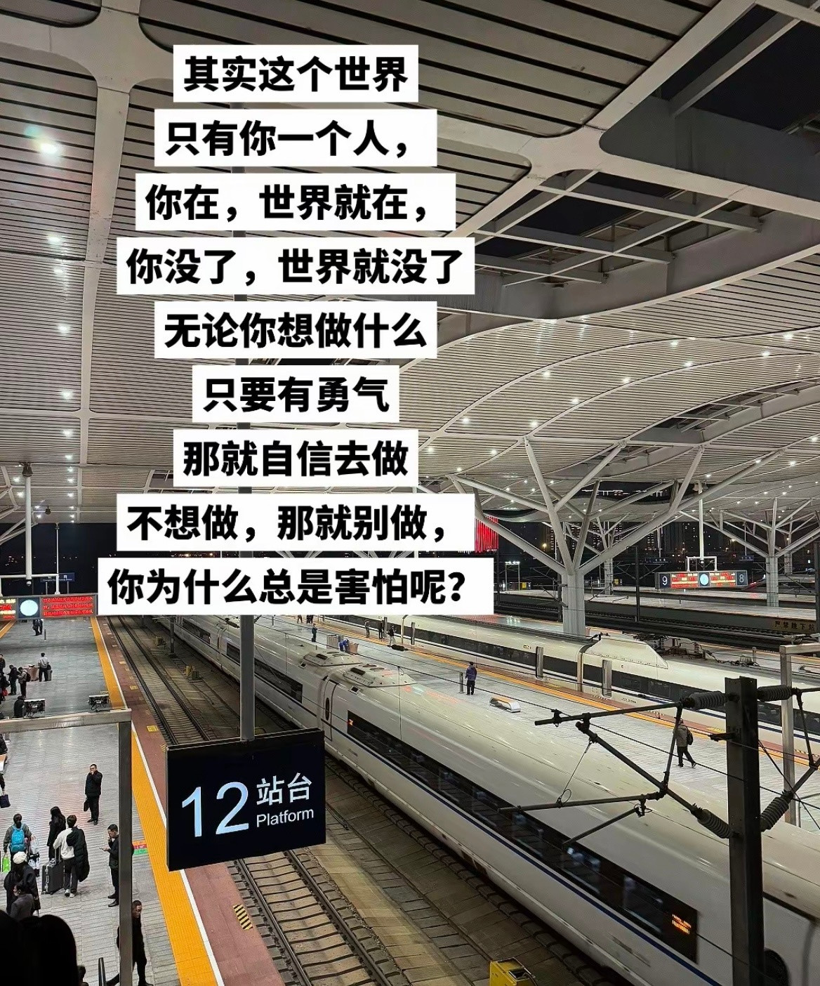 “这个世界没有岸，只有越来越会游泳的自己”只要站起来会发现水其实很浅