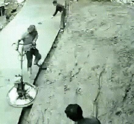 一处乡镇粮仓的午后作业本是日常流程，柴油机哐哐作响驱动老式石磨高速旋转，扶磨的小