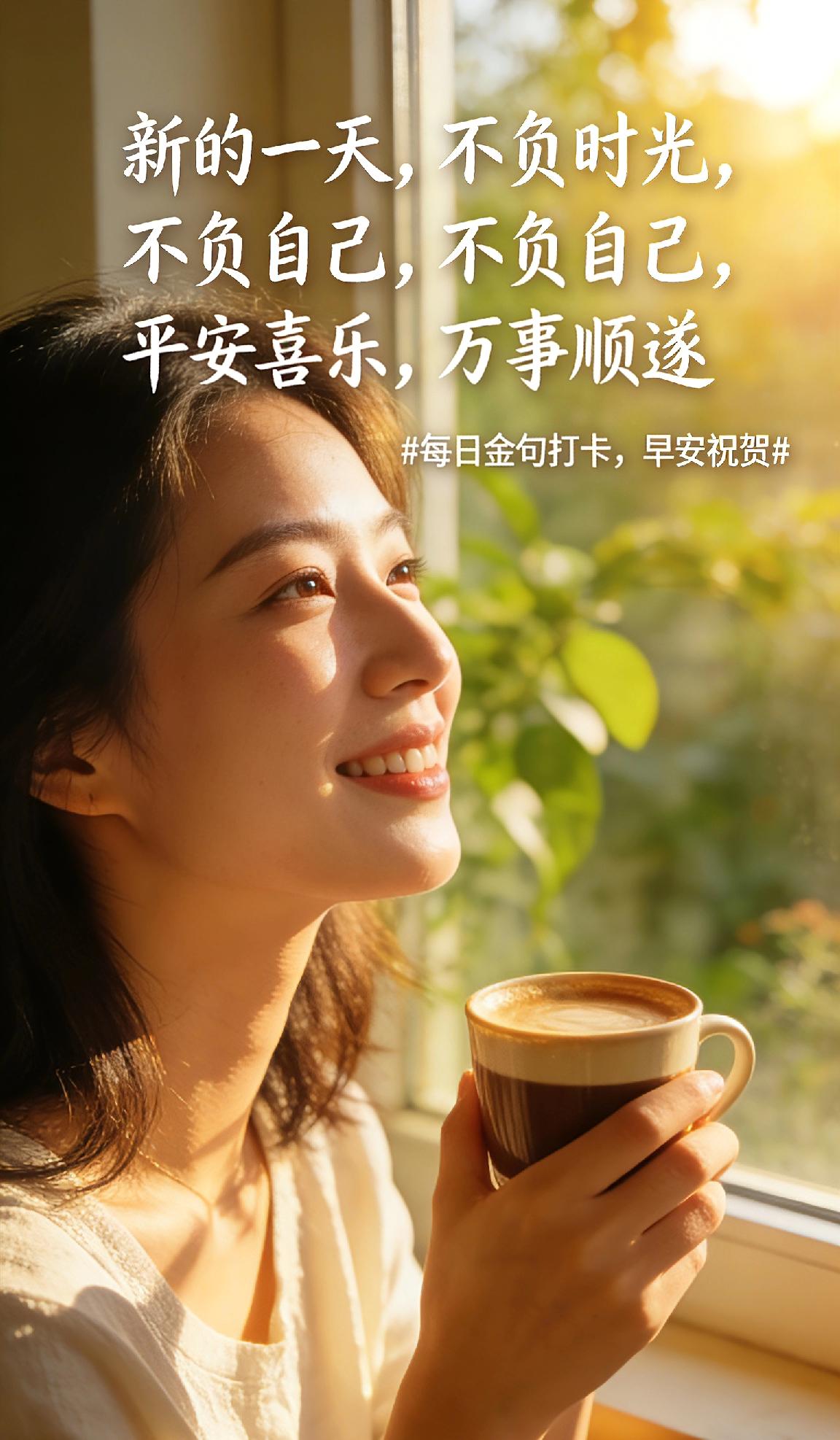 每日金句打卡，早安祝贺新的一天，不负时光，不负自己，平安喜乐，万事顺遂🌞每日