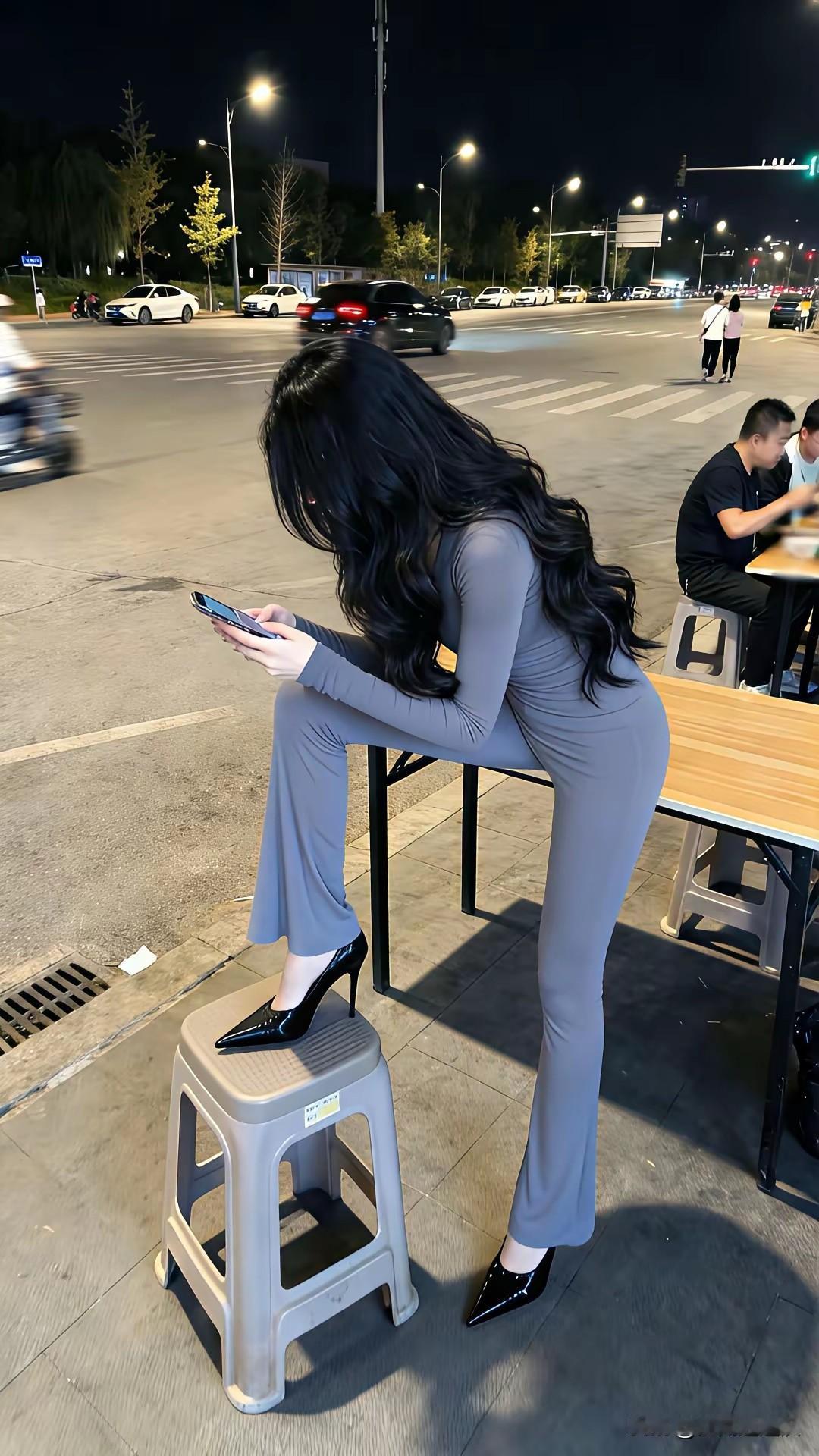 夜市下靓丽的风景线！冬日生活打卡季夜中的美女夜市夜市街景夜市美景