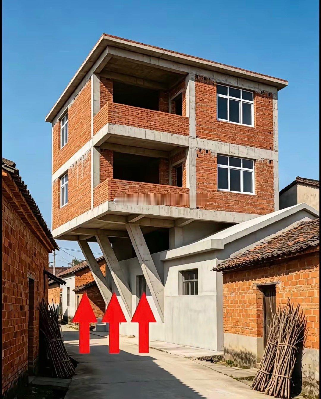 宅基地不够，占天不占地的自建房🏠，办法总比困难多。但是这样建房能安全吗⁉️评论