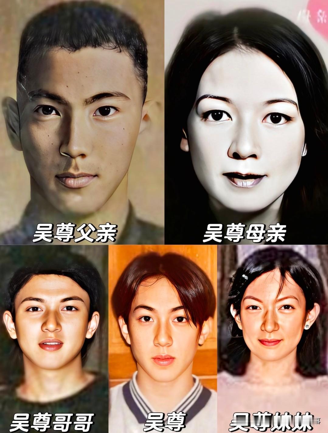 吴尊一家颜值真是高啊！这基因群真的很难长歪。不过他家的基因好像更适合生男孩，哥哥