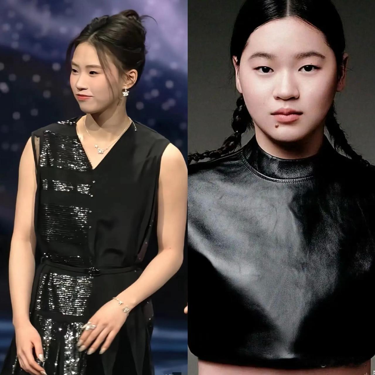 陈芋汐穿黑裙登微博之夜，全红婵扎辫子上《人物》封面。陈芋汐那条黑裙子是团队挑