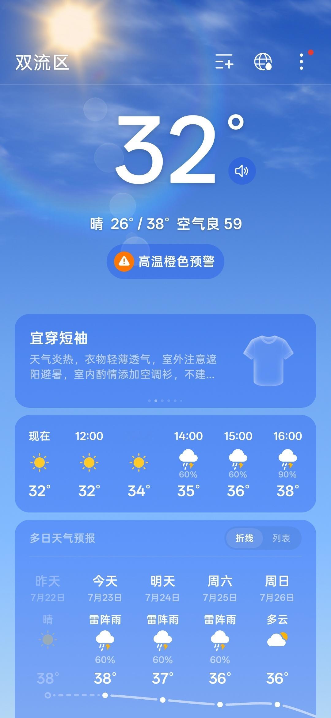 外地的朋友，这几天可以来成都避暑了