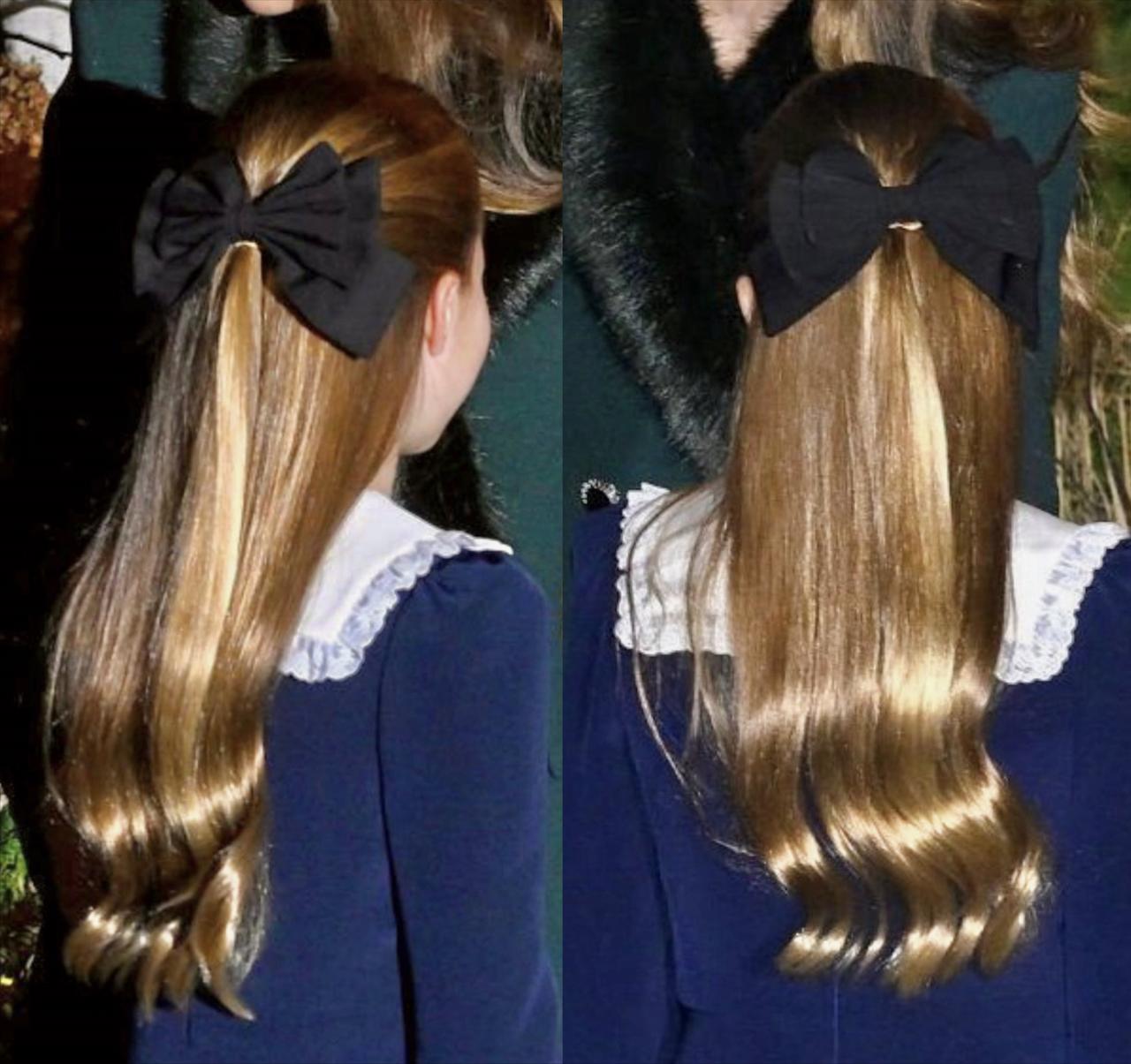 夏洛特公主，发质真是太好了完全遗传了凯特王妃的一头秀发，以前总说夏洛特长得像