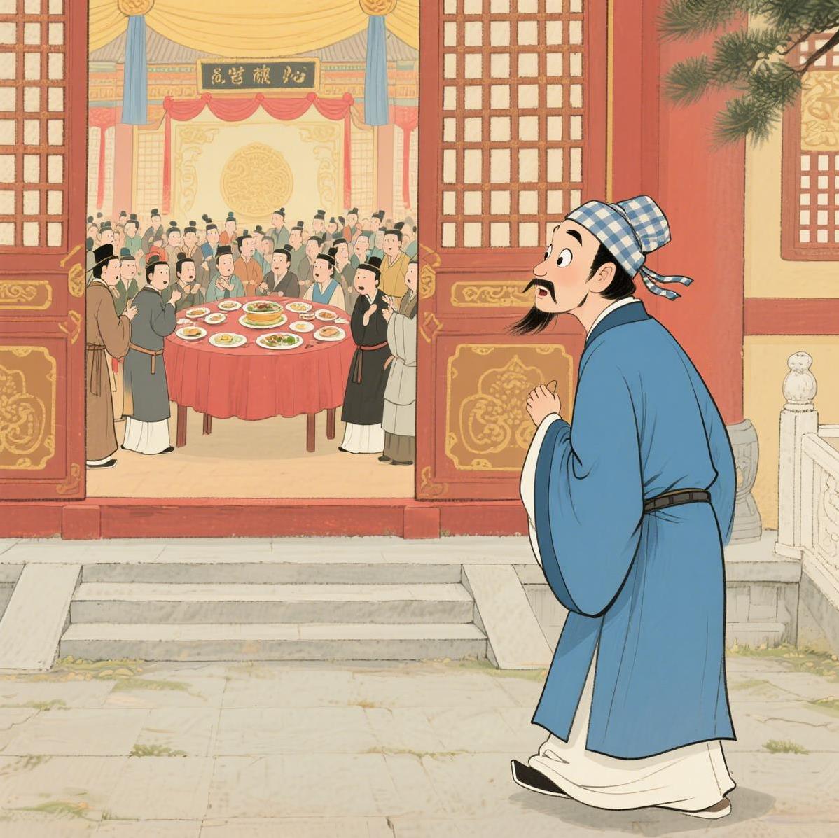 南朝齐最拼文人：为蹭皇帝宴席，假装醉倒皇宫台阶，被保安像拖死狗一样扔出去皇宫夜