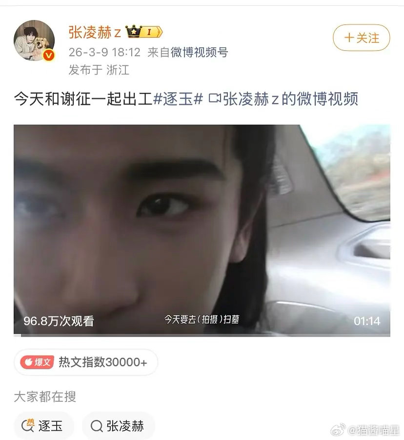 张凌赫微博两小时内赞数是什么水平，这算爆了没？