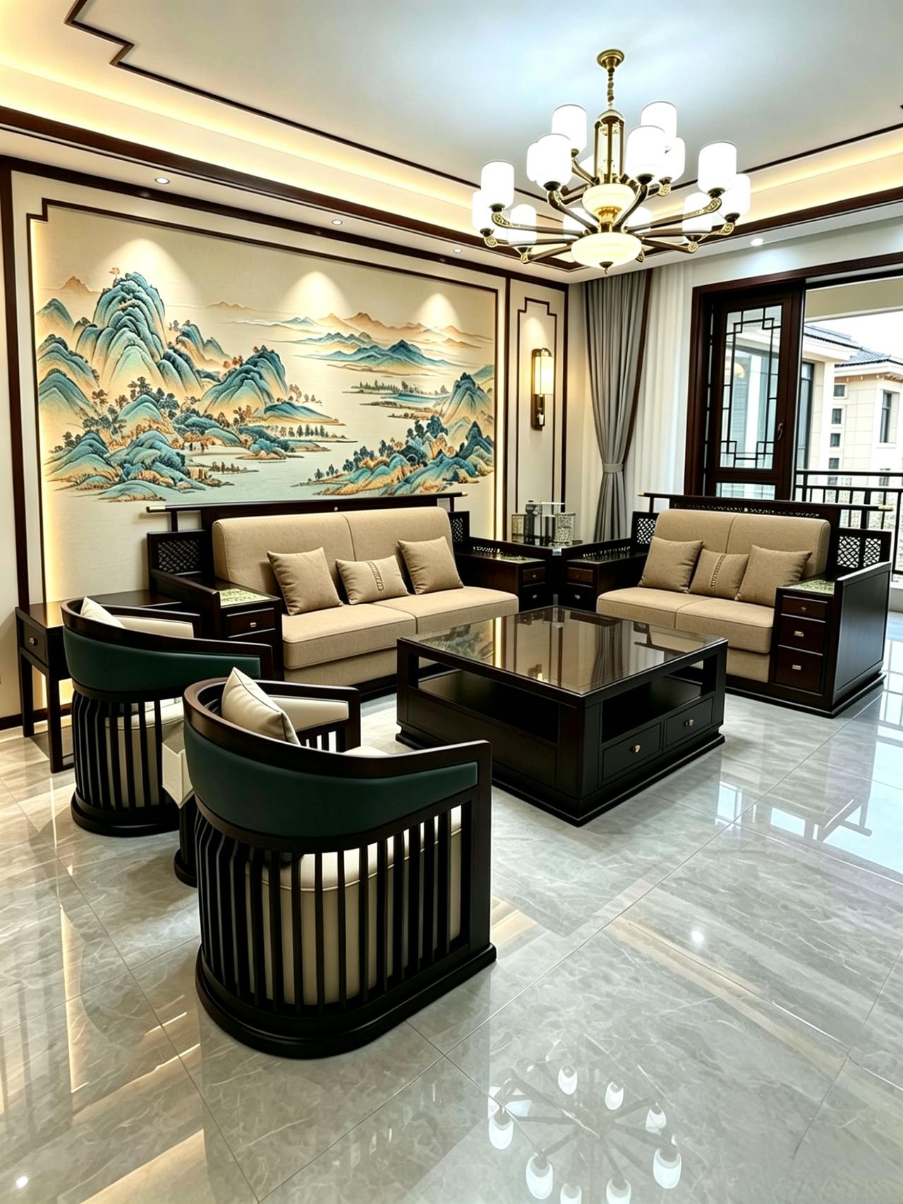新中式风格沙发新中式家具全屋定制家具客厅搭配新中式客厅