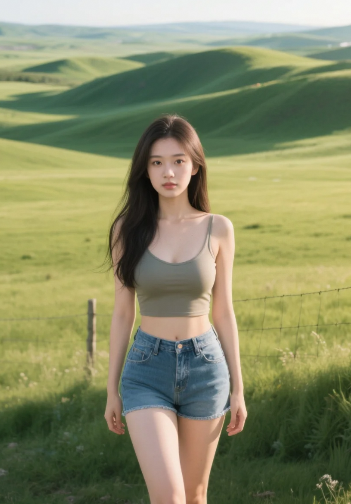 阳光洒在她的发丝上，美得像一场梦