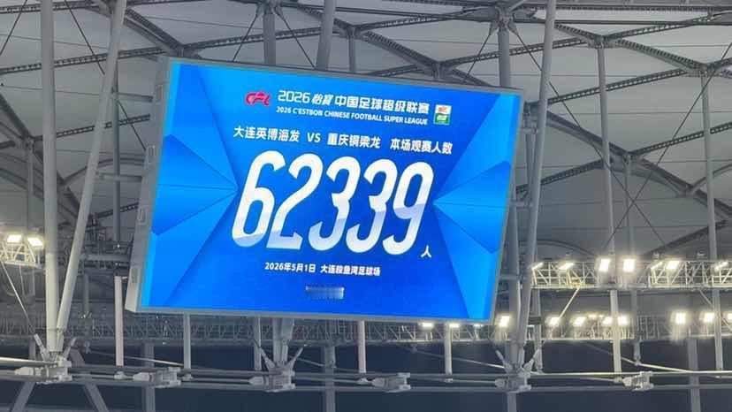 中超英博主场迎战铜梁龙共有62339人到场观战，再次打破了梭鱼湾的最高纪录，排