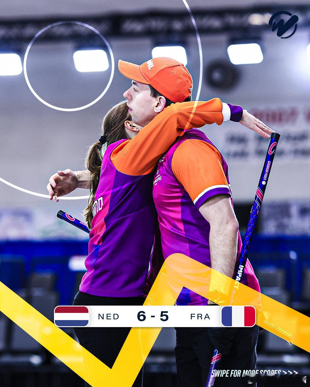 凌晨结束的冬奥冰壶落选赛混双小组赛，中国组合8-7战胜西班牙，但是两个直接竞争对