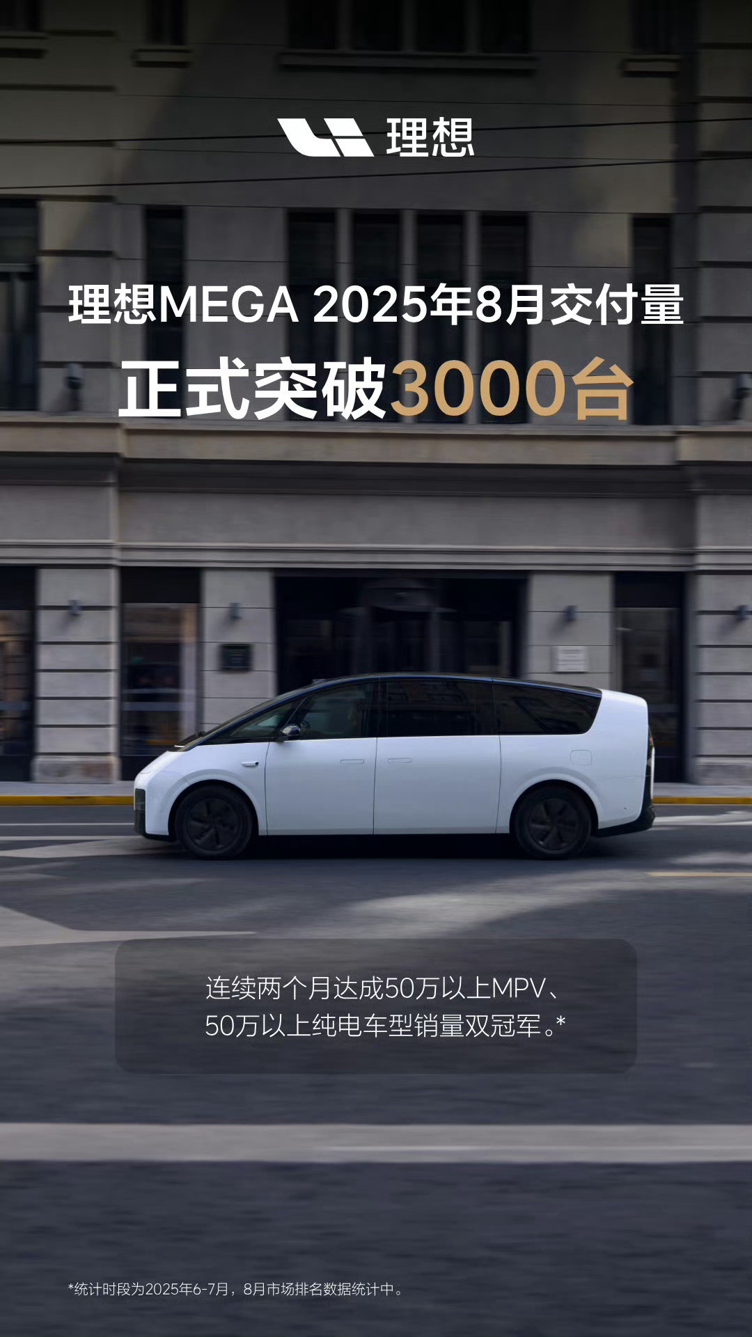时隔一年半，理想MEGA单月销量重新3000+。上一次月销3000+，还