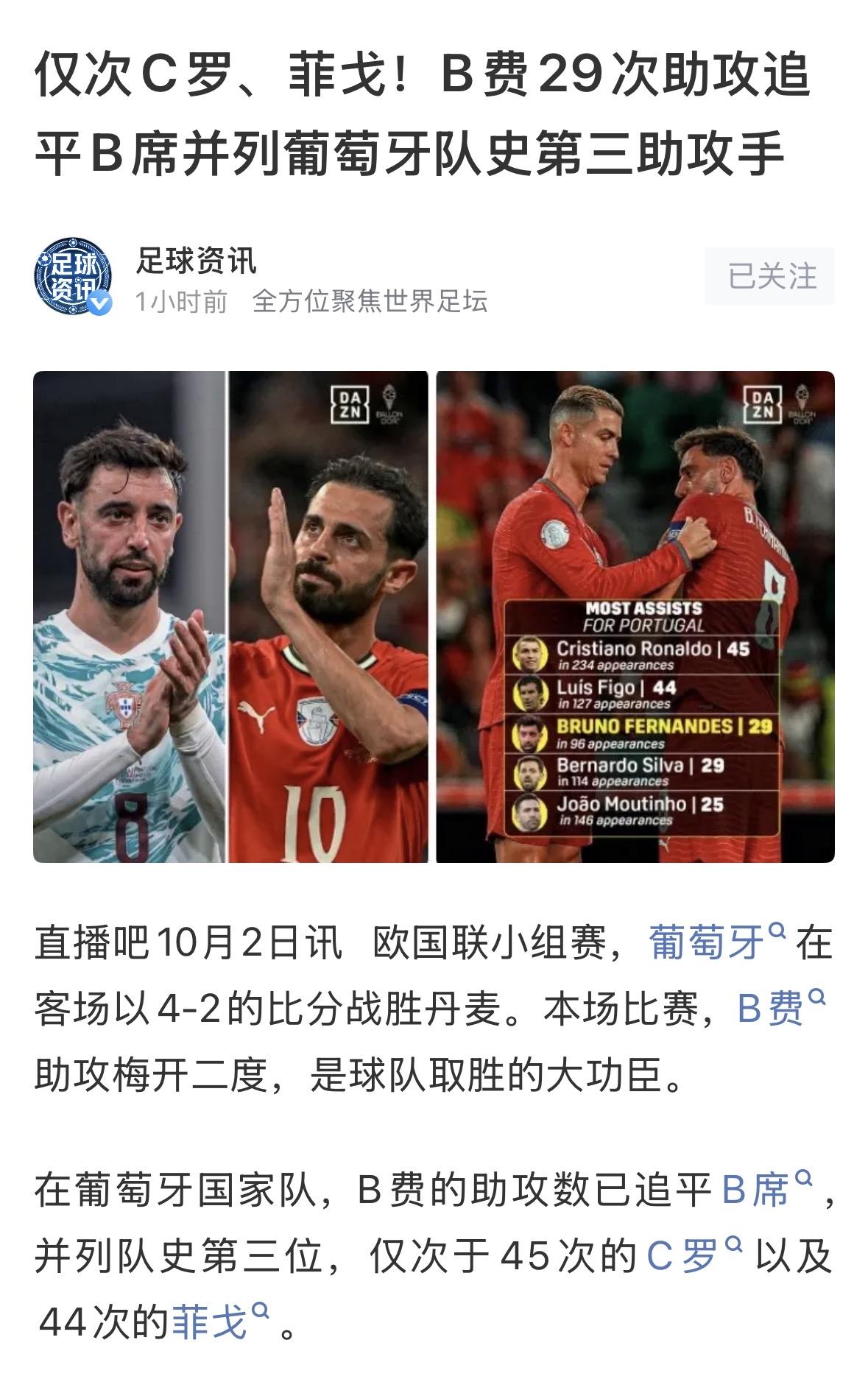 【C罗之后，​B费配得上葡萄牙国家队队长】C罗离开后，B费接过
